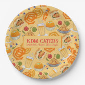 インディアン通りフードパターンカラフルフェスティバルチャイ ペーパープレート (正面)