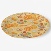 インディアン通りフードパターンカラフルフェスティバルチャイ ペーパープレート (アングル)