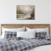 インディアン遊ズラクロスオンアイス キャンバスプリント (インサイチュ (寝室))