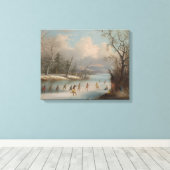 インディアン遊ズラクロスオンアイス キャンバスプリント (インサイチュ (ウッドフロア))