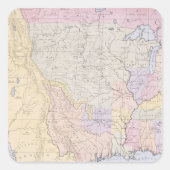 インディアン部族の地域を示す地図 スクエアシール (正面)