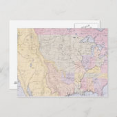 インディアン部族の地域を示す地図 ポストカード (正面/裏面)