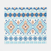 インディアン部族ラグオーナメントパターン フリースブランケット (正面(横))