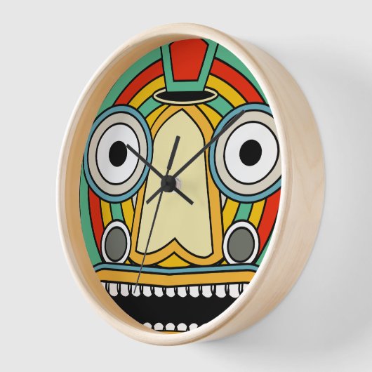 インディアン部族 壁時計 (傾斜)