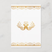 インディアン金ゴールドエスニック結婚パターン詳細カード エンクロージャーカード (裏面)