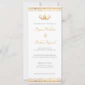 インディアン金ゴールドエスニック結婚式招待状カード 招待状 (正面)