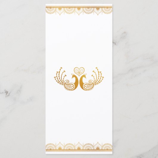 インディアン金ゴールドパター結婚ンのディナーメニュー メニュー (裏面)