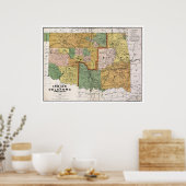 インディアン領域OKマップ1892 ポスター (キッチン)