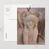 インディアン頭部の彫刻 ポストカード (正面/裏面)