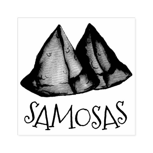 インディアン食品野菜ベジタリアン料理サモサス ラバースタンプ (インプリント)