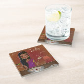 インディアン食品 ガラスコースター (アングル)