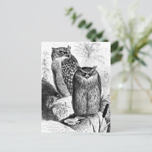 インディアン魚釣りフールズヴィンテージウッド版木、銅版、版画 ポストカード (スタンド正面)