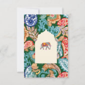 インディアン鮮やかフォークアートエレファントクリームズ結婚ーズ 出欠カード (裏面)