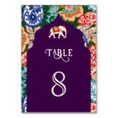 インディアン鮮やかフォークアートエレファントナス結婚ズ テーブルナンバー (裏面)