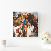 インディアン1Aクロック スクエア壁時計 (ホーム)