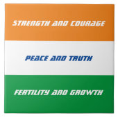 インディアン3色フラッグtirangaと色の意味 タイル (正面)