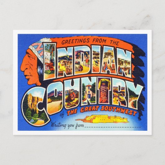 インディアン・カントリー・ヴィンテージ・トラベルからの挨拶 ポストカード (正面)