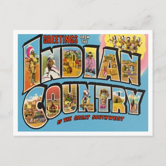 インディアン・カントリー・ヴィンテージ・トラベルからの挨拶 ポストカード (正面)