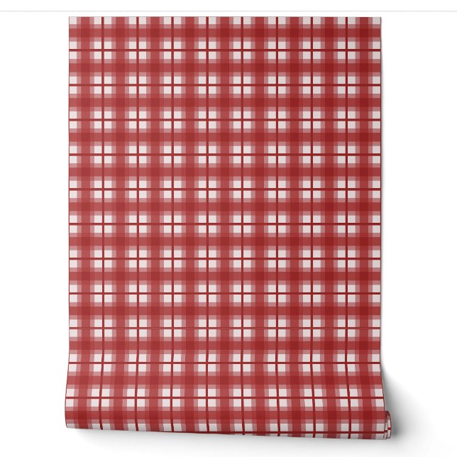 インディアン ギンガム - メキシカンレッド 壁紙 (ほどく)
