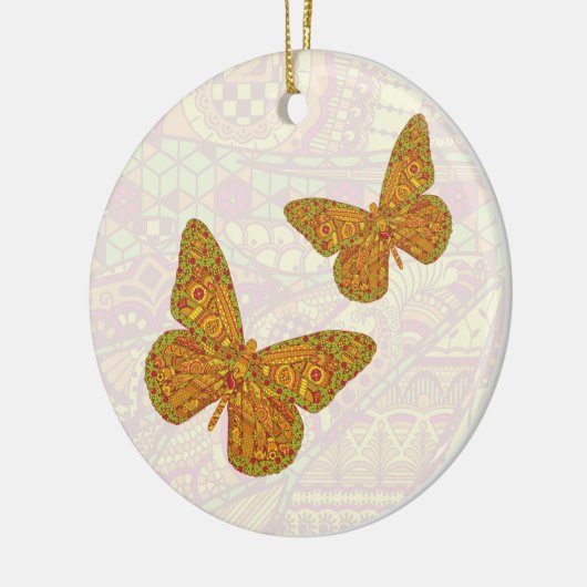 インディアン(昆虫)オオカバマダラ、モナークオーナメント セラミックオーナメント (左)