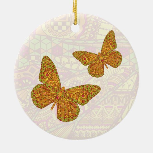 インディアン(昆虫)オオカバマダラ、モナークオーナメント セラミックオーナメント (裏面)