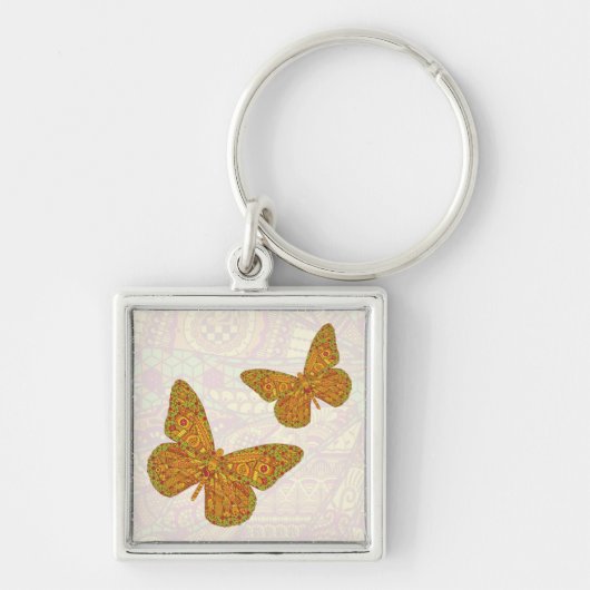 インディアン（昆虫）オオカバマダラ、モナークキーチェーン キーホルダー (正面)