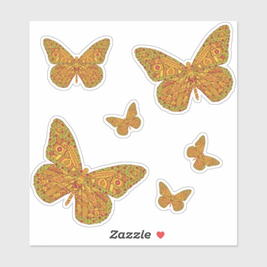 インディアン(昆虫)オオカバマダラ、モナーク等高線シール シール (シート)