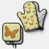 インディアン(昆虫)オオカバマダラ、モナーク 鍋つかみ&鍋敷きセット (正面/裏面)