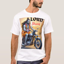 インディアンLord of ShivaプリントTシャツ