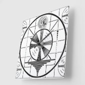 インディアンTVテストパターンクロック スクエア壁時計 (傾斜)