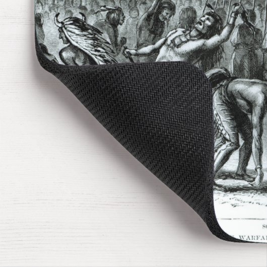 「インディアンWarfareのスケッチからの頭皮のダンス マウスパッド (コーナー)