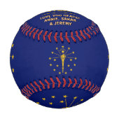 インディア最高のナパパ、アメリカ愛国心、インディアナ国旗 野球ボール (正面)