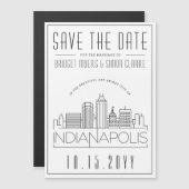 インディア結婚ナポリスの様式化された日付を保存 マグネット招待状 (正面/裏面)