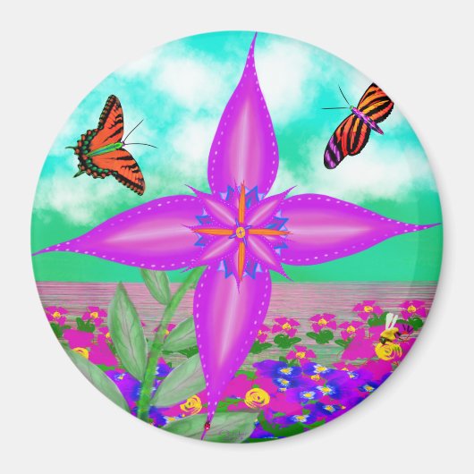 インディカプリンセスバイパワーフラワー マグネット (正面)