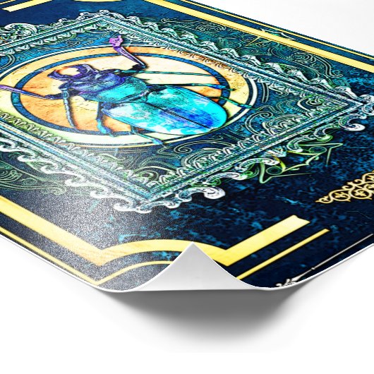 インディゴとアクアフェアユタリーカブトムシの見本芸術 フォトプリント            (角)