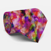 インディゴとパープルのアートワーク ネクタイ (ロール)