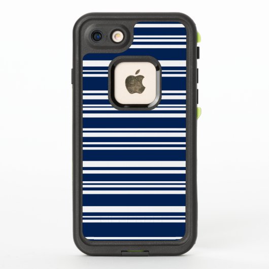 インディゴと白の混ストライプ合 LifeProof iPhoneケース (裏面)