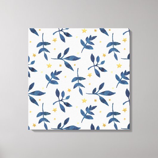 インディゴと金ゴールドフェイク星 キャンバスプリント (正面)