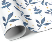 インディゴと金ゴールドフェイク星 ラッピングペーパー (ロールコーナー)