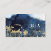 インディゴと金ゴールドモダンアート名刺 名刺 (裏面)