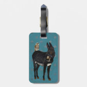 インディゴのろば及びフクロウの荷物のラベル ラゲッジタグ (裏面縦)