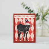 インディゴのろば及び(鳥)ショウジョウコウカンチョウのクリスマスの郵便はがき シーズンポストカード (スタンド正面)