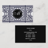 インディゴのエレガントな組み立てられたモノグラム 名刺 (正面/裏面)