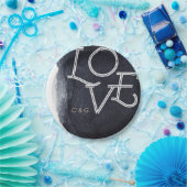 インディゴのモダン水シンプル色の結婚愛 ペーパープレート (パーティー)