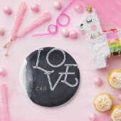 インディゴのモダン水シンプル色の結婚愛 ペーパープレート (パーティー)