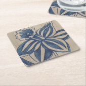 インディゴのラッパスイセン スクエアペーパーコースター (アングル)