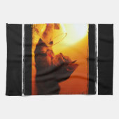 インディゴのワイングラス キッチンタオル (横)