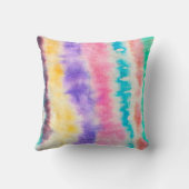 インディゴの古い汚い壁。ボヘミアンを染めろ。黄スプラッシュ クッション (裏面)