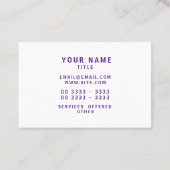 インディゴの最小主義のモノグラムのなエレガント 名刺 (裏面)