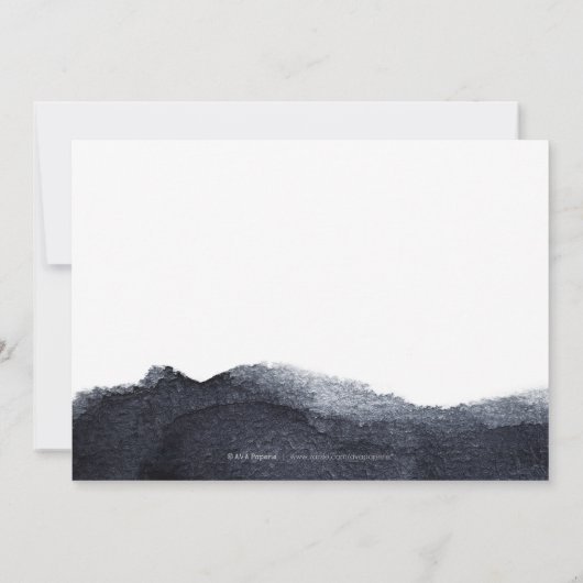 インディゴの水モダン色のシンプルは日付を保存 セーブザデート (裏面)